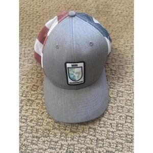 Richardson 112PM Trucker Hat Cap 2021 Killington Cup Gray USA Flag Mesh Snapback